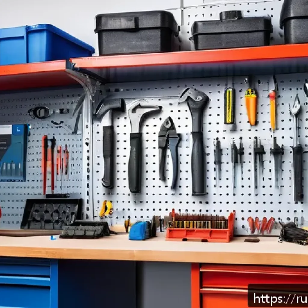자동차정비 실기시험 팁과 유의사항 - A highly organized automotive workshop workspace for a practical car repair exam, featuring a clean ...